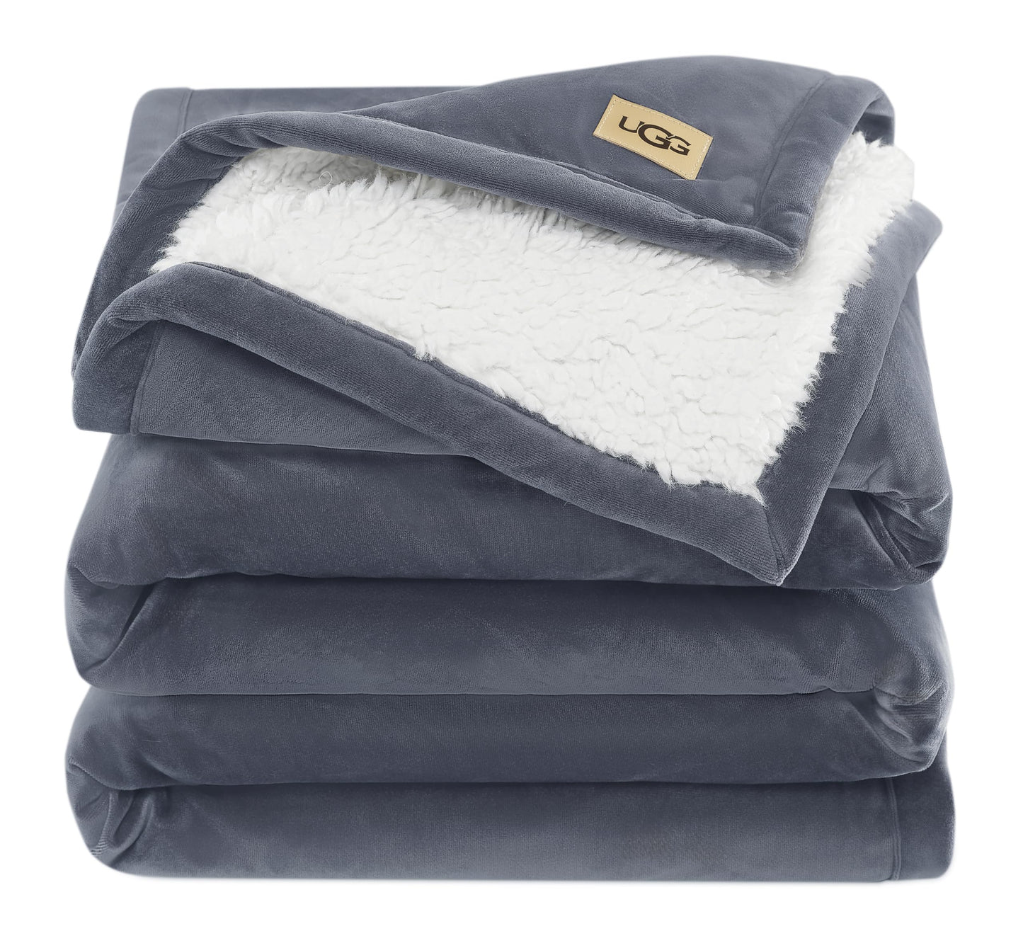 UGG Bliss Throw Blanket Plush Soft Fleece Fluffy Blankets for Bed or Couch Oversized Warm Reversible Machine Washable Medium Weight Home Decor Giftable Throw, 50-inch x 70-inch, Imperial Blue