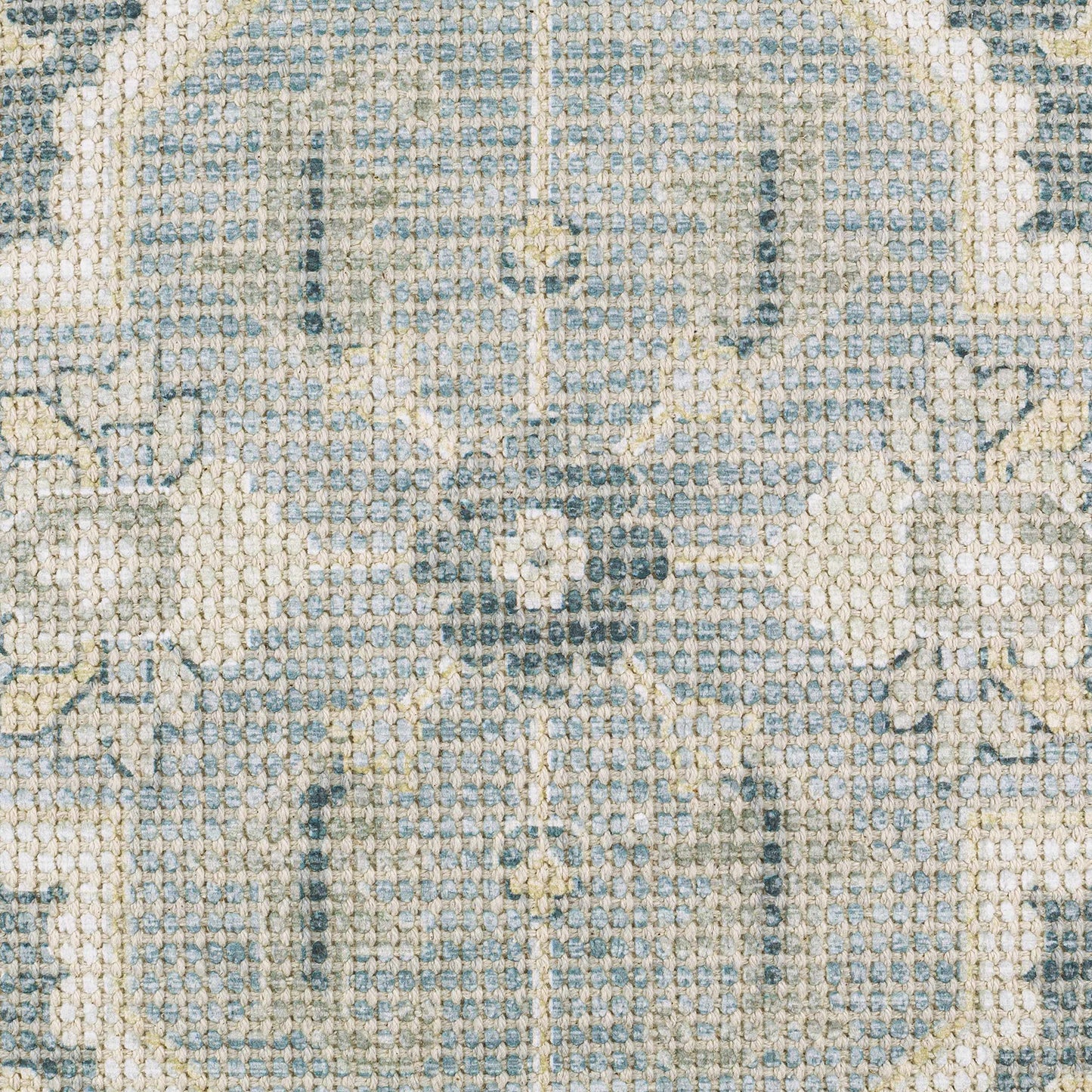 Hauteloom Bigaa Cotton Decorative Throw Pillow Cover - Oriental Floral Sofa Couch Cushion Cover - Blue, Sage, Cream - 18" x 18''