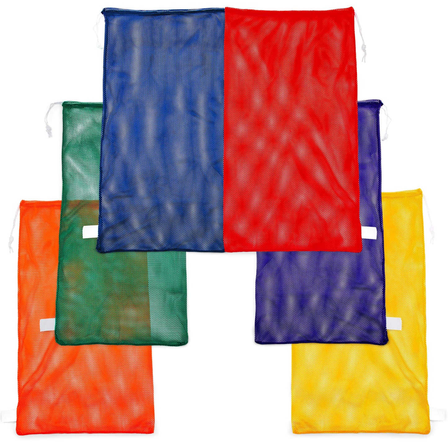 Champion Sports Mesh Equipment Bag Set of 6 (24" X 48"), Assorted Set